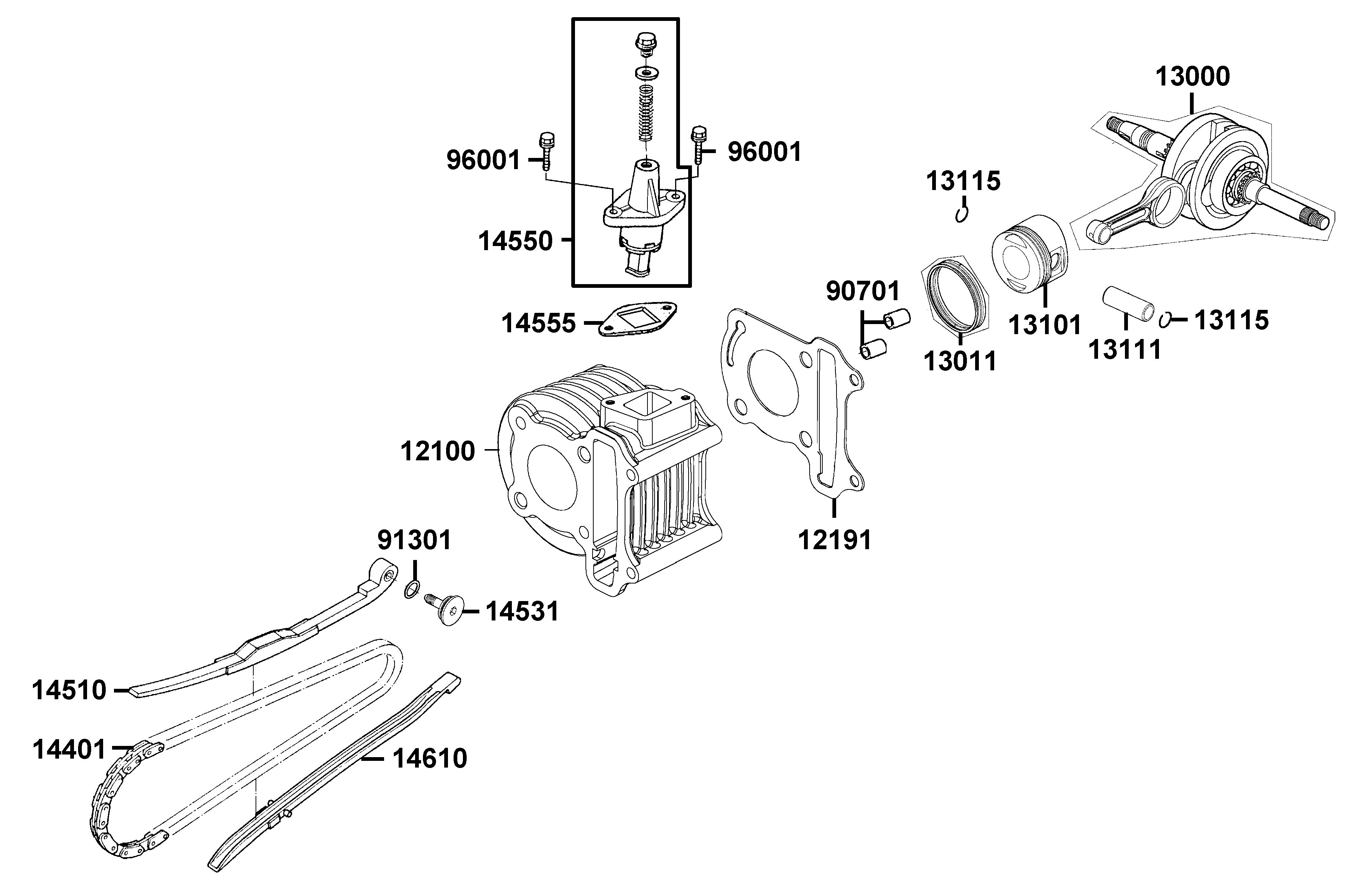 Cylinder - Kolv - Vevparti